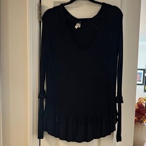 Free People Black Long Sleeve Women's Top
